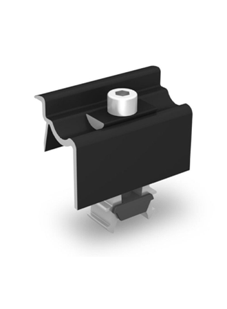 Universal End Clamp One Black Anodised 30 – 42mm